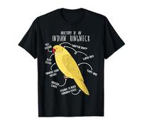 Indian Ringneck Parrot Anatomy Funny Pet Lutino Yellow Bird T-Shirt