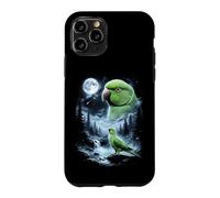 Indian Ringneck Parrot Howling at Moon 90's Retro Bird Case for iPhone 11 Pro