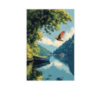 Indian Roller Over Upper Lake Canvas Poster Bedroom Decor Landscape Office Room Decor Gift 8" L X 12" W