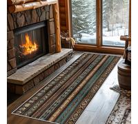 Indian Rug Runners for Hallways Non Slip Washable, Western Rustic Striped Runner Rug for Hall Kitchen Bedroom Rubber Backed, Back Door Mats Indoor 70x230 cm,(JP1001)