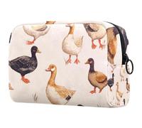 Indian Runner Ducks Cosmetic Bag for Women, Travel Toiletries Bags Large Makeup Handy Pouch Organiser Bag with Zipper