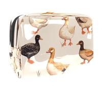 Indian Runner Ducks Cosmetic Bag for Women, Travel Toiletries Bags Large PVC Makeup Handy Pouch Organiser with Zipper
