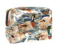 Indian Runner Ducks Cosmetic Bag for Women, Travel Toiletries Bags Large PVC Makeup Handy Pouch Organiser with Zipper