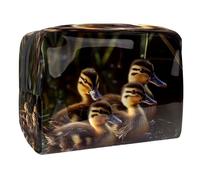Indian Runner Ducks on Water Cosmetic Bag for Women, Travel Toiletries Bags Large PVC Makeup Handy Pouch Organiser with Zipper