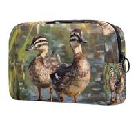 Indian Runner Ducks Painting Cosmetic Bag for Women, Travel Toiletries Bags Large Makeup Handy Pouch Organiser Bag with Zipper