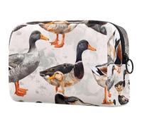 Indian Runner Ducks Wild Cosmetic Bag for Women, Travel Toiletries Bags Large Makeup Handy Pouch Organiser Bag with Zipper