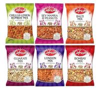 Indian Savoury Snack Bundle Pack with Cofresh Chilli & Lemon Bombay Mix, Sev Mamra & Peanuts Mix, Balti Mix, Gujarati Mix, London Mix, Bombay Mix (Each 200g - 1 Pack) | Total - 6 Pack