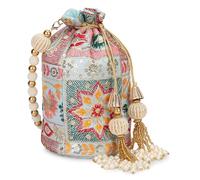 Indian Sequence Potli Bag For Women, Wedding Potli Bags For Women, Ethnic Potli Bags For Enagement Party, Sky Blue