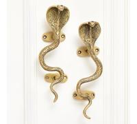 Indian Shelf Antique Brass Cabinet Pulls Cobra Snake Decorative Door Handles Interior Antique Gold Cabinet Handles for Cabinets and Drawers Vintage Gold Door Handles 1 Pair