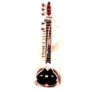 INDIAN SITAR Ravi Shankar Style Sitar - Half Decorated with Fibre Box