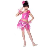 Indian Skirt Girls Egyptian Costume Fireman Kids Policeman Cowgirl Outfit Ballet Sequin Jumpsuit Astronaut Dance Top Ethnic Wear for Scarf Dress Up Roman Firefighter Festival,Hot Pink,3-4 Years