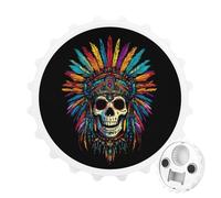 Indian Skull Colorful Bottle Opener Refrigerator Magnetic Portable Decorative Gifts Stick Photos Notifications Or Reminders