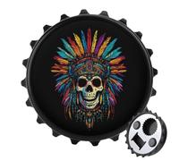 Indian Skull Colorful Bottle Opener Refrigerator Magnetic Portable Decorative Gifts Stick Photos Notifications Or Reminders