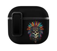 Indian Skull Colorful Compatible with AirPods 4 Case Cover with Button Protector