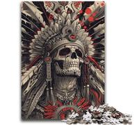 Indian Skull Jigsaw Puzzles for Teenagers 1000,Educational Game Challenge Toy Wall Decoration Unique Birthday And Xmas Gifts (38x26cm)