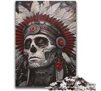 Indian Skull Jigsaw Puzzles for Teenagers 1000 Piece Puzzle,Fun Games Every Piece Is Unique - Challenging Family Fun Game (38x52cm)