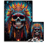 Indian Skull Jigsaws 1000 Pieces for Adults Puzzles for Adults Challenging Brain Teaser for Teenagers, Family Game Night Fun 1000 PCS(38x26cm)