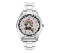 Indian Skull on Motorcycle Men's Fashion Watch Business Dress Watches Casual Analog Wristwatch Novelty Funny