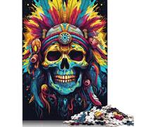 Indian Skull Puzzle Rectangular Paper Board 100 Percent Recycled Cardboard Jigsaw Puzzle for Adult Children 1000pcs (75x50cm)