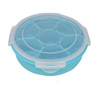 Indian Spice Box Masala Dabba With 7 Compartments & Airtight Transparent Lid Plastic Masala Box Authentic Curry Cooking Spice Tiffin Tin Kitchen Masala Container Storage Set (Blue)