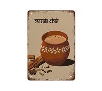 Indian Spices Indian Coffee Retro Metal Tin Sign Poster Plaque for Garage Bar Courtyard Club Farm Bathroom Wall Decor 8x12Inch