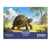 Indian Star Tortoise 1000 Pieces Portable Jigsaw Puzzle Age 3+ Cool Collage Effect, Fun Details, Educational, Challenging Puzzle Games 70x50cm/1000pcs
