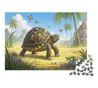 Indian Star Tortoise Jigsaw 1000 Pieces Challenge Toys For Adults And Kids Coconut Tree Impossible Jigsaw Puzzles Educational Game Home Decoration 1000pcs (75x50cm)