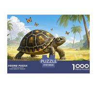 Indian Star Tortoise Jigsaw Puzzles Puzzles for Adults Kids. 1000 Piece Whimsical Challenge Toy Educational Games Home Decoration for Adults& Kids Age 14 Years Up 38x26cm/1000pcs