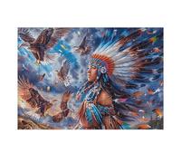 Indian Style Colorful Bald Eagle 1000-piece Jigsaw Puzzle Bundle Splendid Celestial Critters Family Puzzle Lovers Brain Training Mindful Activity Spring Paperboard Creativity & Gift Giving