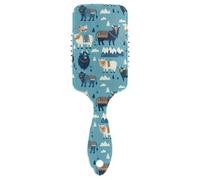 Indian Style Cow Sheep friendly hair brush for blow Designed head massager for curly hair with Ergonomic handle cepillos para cabello