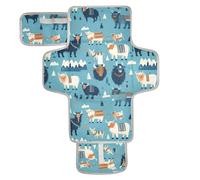 Indian Style Cow Sheep Reusable Changing Table Pads with Tissue Pocket Diaper mat Changing pad Travel Lightweight & Foldable Changing Station cambiador de pa?ales para Bebes