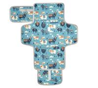Indian Style Cow Sheep Reusable Diaper Changing Pads with Tissue Pocket Diaper mat Changing pad Travel for Newborns Girl & Boy