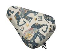Indian Style Elephant Bike Seat Cover Universal, Waterproof Bicycle Saddle Cover with Drawstring, Rain/Dust Proof Fit Bicycle Seat Protector for Road/Mountain Bikes