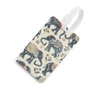Indian Style Elephant Luggage Tags Durable TPU Suitcase Tag with Info Card, Scratch-Resistant Bag Tags for Suitcases, Travel Bags & Backpacks, Easy to Identify, White-style, One Size, classic