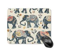 Indian Style Elephant Mouse Pad - Non-Slip Rubber Base Ultra-Thin Desk Mat Waterproof & Portable Mousepad for Gaming, Office, Design 20 * 25cm