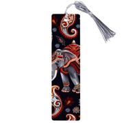 Indian Style Elephants and Paisleys Dark Background Metal Retro Lace Bookmarklet