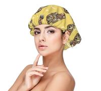 Indian Style Owl Satin Silk Bonnet for Sleeping Women, Double Layer Adjustable Satin Hair Bonnet Night Sleep Cap for Curly Hair