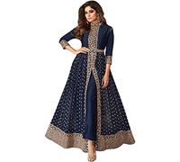 Indian Stylish Fashion Readymade Beautiful Reception Wear Long Anarkali Gown Dress (XL UK 16 Bust 44 Waist 40 HIPS 46, Choice 1)