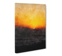 Indian Sunrise Canvas Print | Gallery Wrapped 30mm Frame Wall Art | 30x20 inches | Ready to Hang | Abstract Landscape Picture | Living Room Bedroom Lounge Office