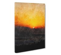 Indian Sunrise Canvas Print | Gallery Wrapped 30mm Frame Wall Art | 30x20 inches | Ready to Hang | Abstract Landscape Picture | Living Room Bedroom Lounge Office