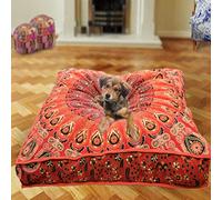 Indian tapestry boho home decor decorative pillow cover, bohemian dog bed, boho decor, handmade floor pillow, boho mandala cushion cover, indian pet beds made by mandala tapestry (Cover Only)
