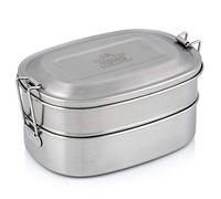 Indian-Tiffin Stainless Steel Double Layer Rectangular Lunchbox with Divider