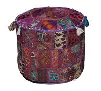 Indian Traditional Home Decorative Ottoman Handmade and Patchwork Foot Stool Floor Cushion, 46 X 33 Cm. Only Cover, Filler not Included