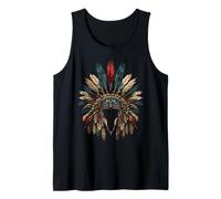 Indian Tribe Artwork Native American Feather Headdress Tank Top