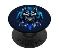 Indian Tribe Native American Feather Headdress Wolf PopSockets Adhesive PopGrip