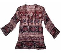 Indian Vintage Pattern Cotton Hippie Maya Blusa Top Dress Blouse Women
