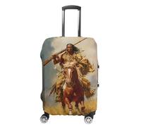 Indian Warrior1 Chief on Horse Luggage Cover Washable Suitcase Protector Anti-Scratch Suitcase Covers Fits 18-32 Inch S