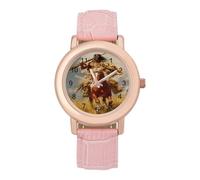 Indian Warrior1 Chief on Horse Women's Wrist Watch Easy Reader with Leather Strap Analog Display Wonderful Ladies Gifts