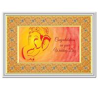 Indian Wedding Card - Congratulations Special Day - Creative Marriage Keepsake - Blank inside to write own message wishes - Beautiful Greeting - Abstract Elephant Theme