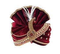 indian Wedding Premium Men Style Wedding Traditional Pagdi Turban for Groom Maroon 22 inch dullah pagdi